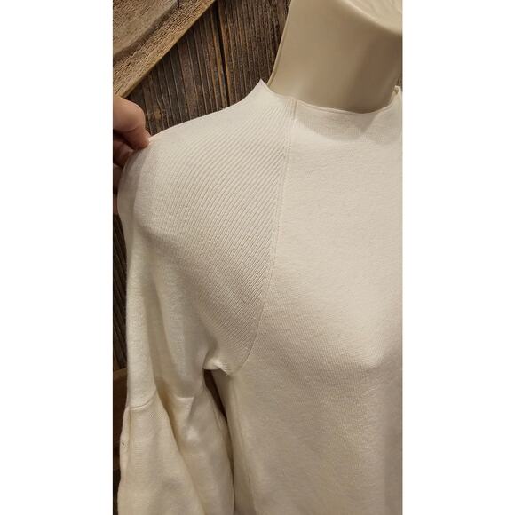 Moth Anthropologie sz S sheath bell sleeve stretch knit neutral old money dress - Picture 4 of 8